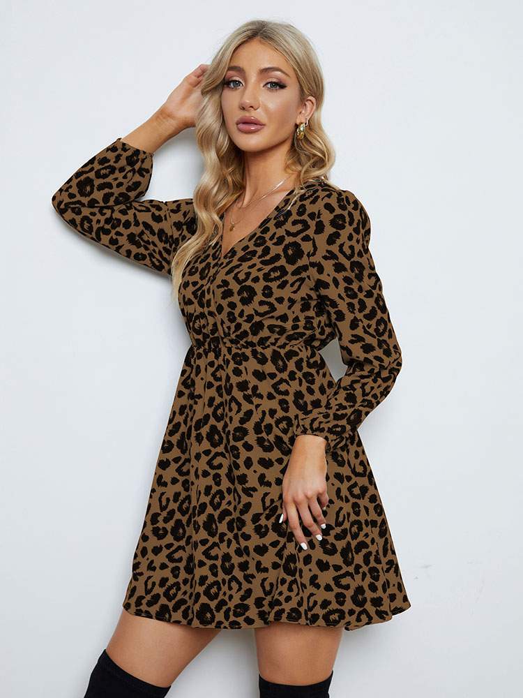 Flattering Fit Leopard Dress, Casual Chic