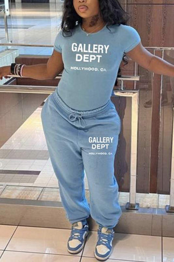 CROP TEE AND SWEATPANTS SET