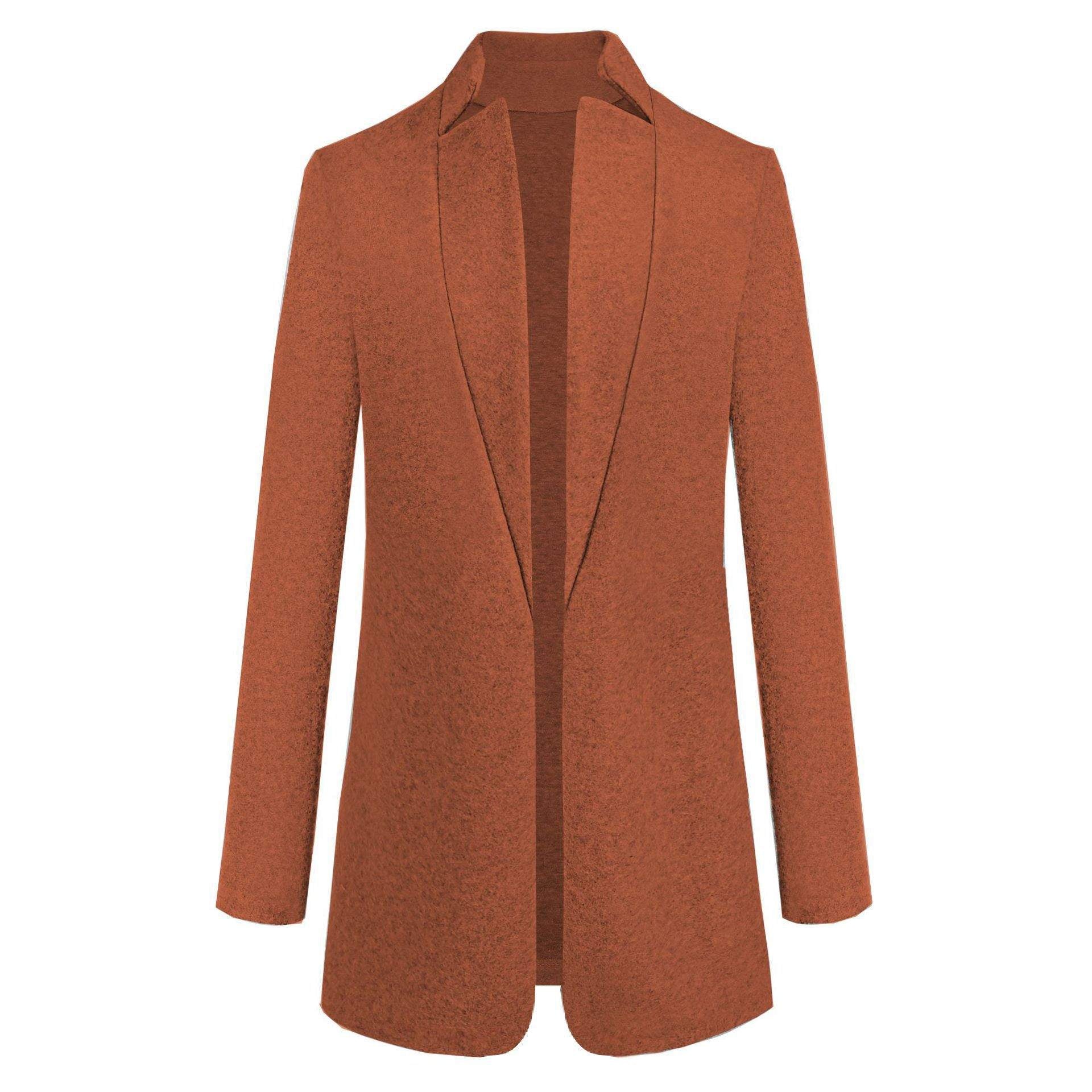  SOLID COLOR STAND COLLAR WOOL COAT
