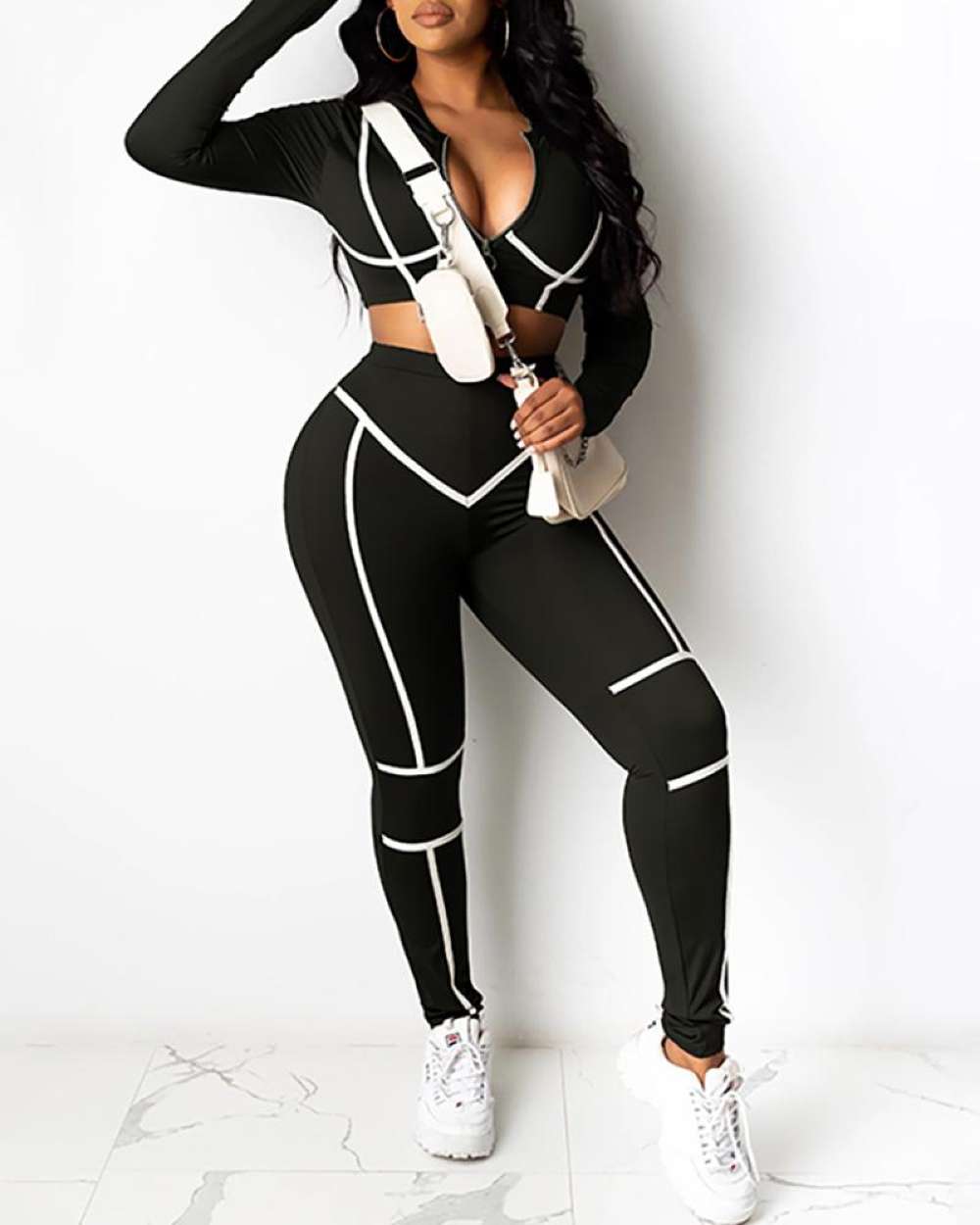 Activewear Set: High-Waisted Leggings & Top
