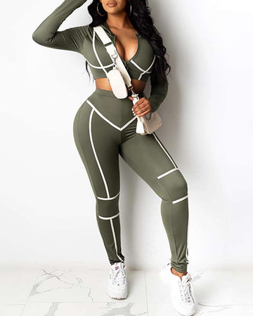 Activewear Set: High-Waisted Leggings & Top