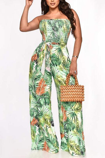 GRAPHIC WIDE LEG JUMPSUITS