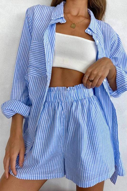Matching Set: Trendy Striped Loungewear
