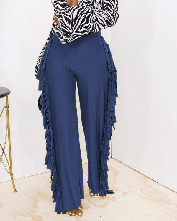 NEW Tassel Detail Wide Leg Pants