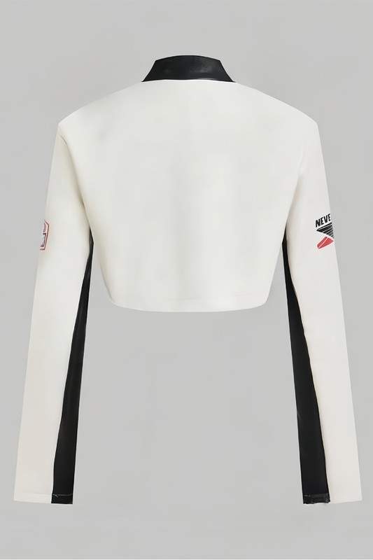 VEGAN LEATHER CROP JACKET