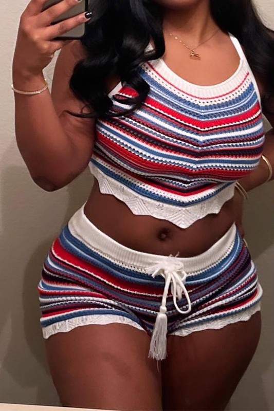 CROCHET TOP AND SHORTS SET
