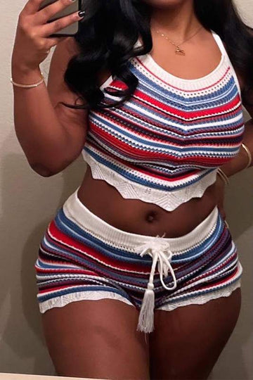 CROCHET TOP AND SHORTS SET