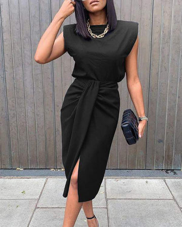 Knee-Length Summer Dress, Chic Wrap Style