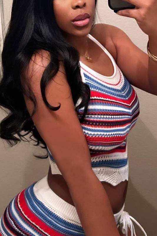 CROCHET TOP AND SHORTS SET