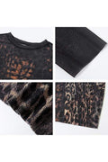 LEOPARD PRINT MESH MINI DRESS
