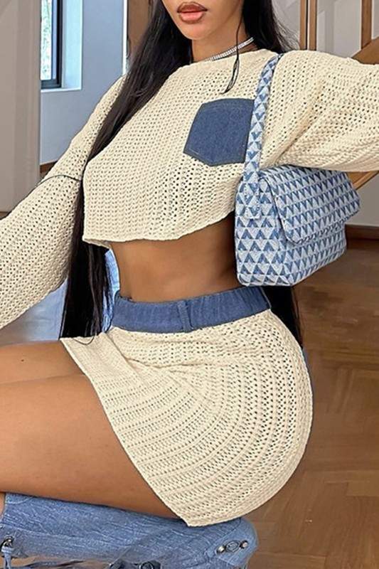 CROCHET SHIRT AND SKIRT SET