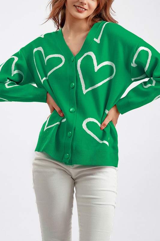HEART KNITTED CARDIGAN