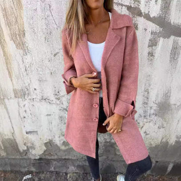 LAPEL POCKET CARDIGAN  BREASTED COAT