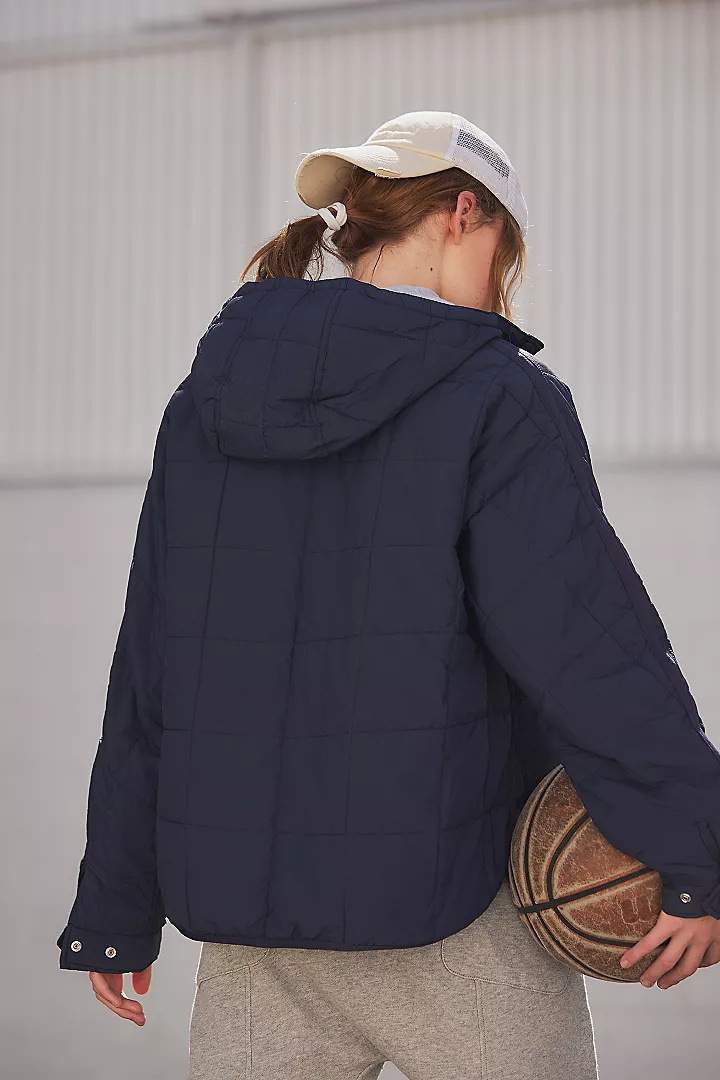 SOLID COLOR HOODED COTTON PADDED FOLDABLE PADDED PULLOVER POCKET LONG SLEEVE COAT FOR WOMEN