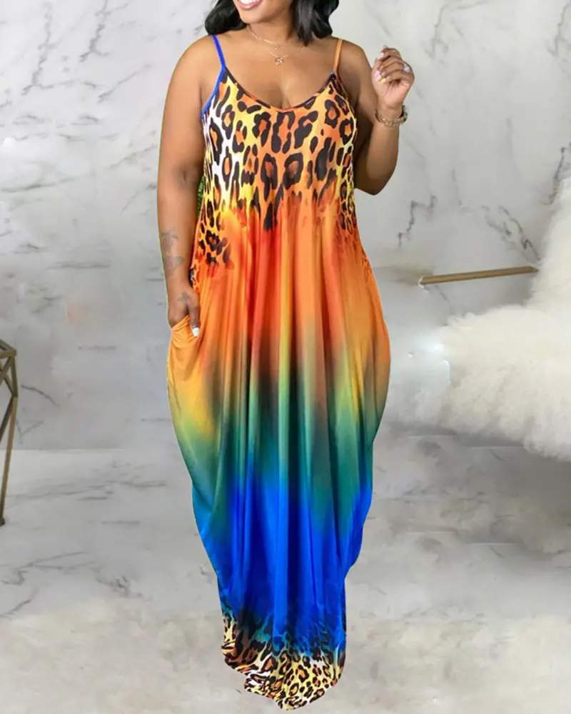Stylish Color Block Plus Size Dress
