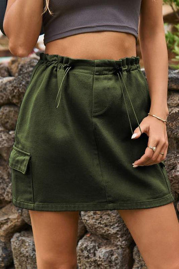 DRAWSTRING CARGO SKIRT