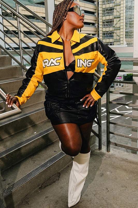 VEGAN LEATHER CROP JACKET