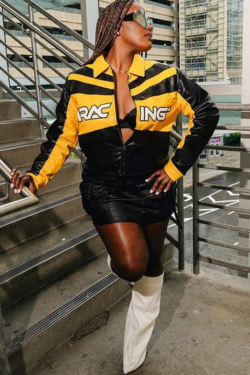 VEGAN LEATHER CROP JACKET