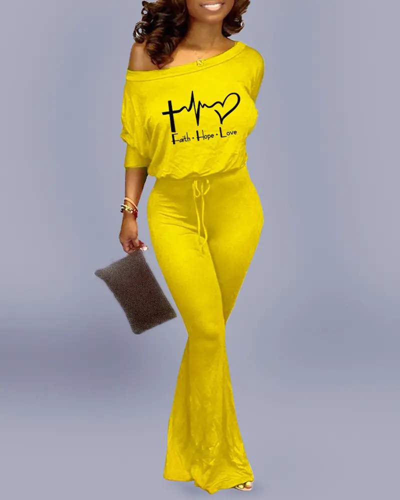 Stylish Off-Shoulder Flared Jumpsuit