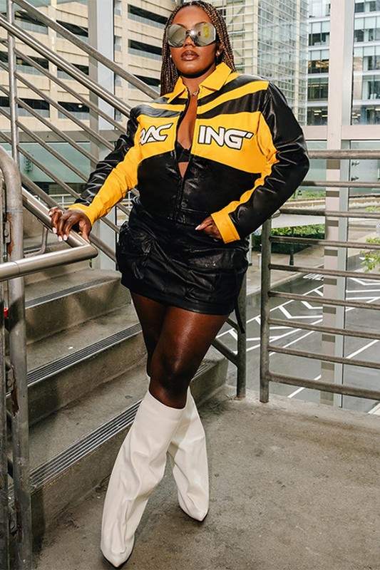 VEGAN LEATHER CROP JACKET