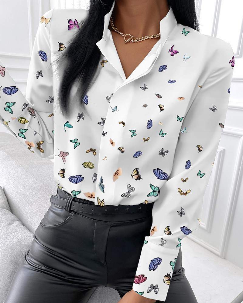 Fashion Long Sleeve Butterfly Top