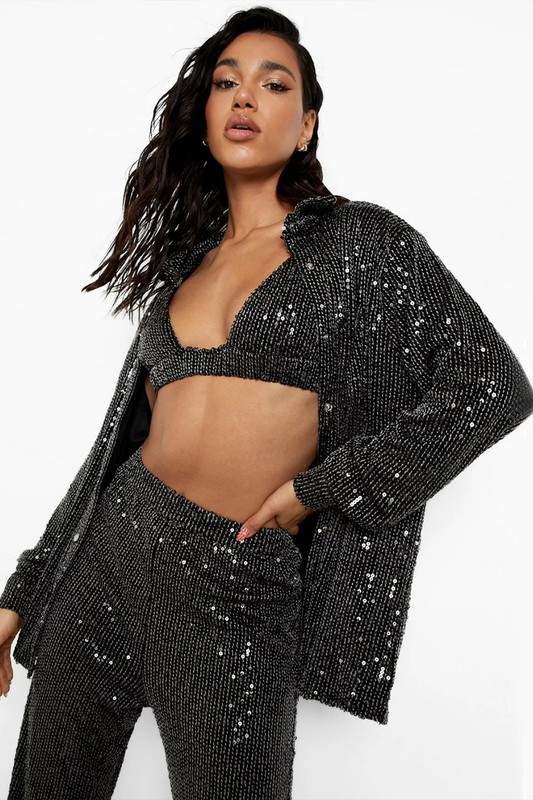 SEQUIN LONG SLEEVE JACKET