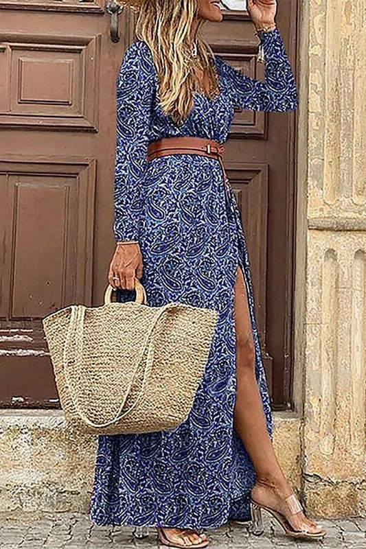 PAISLEY PRINT MAXI DRESS