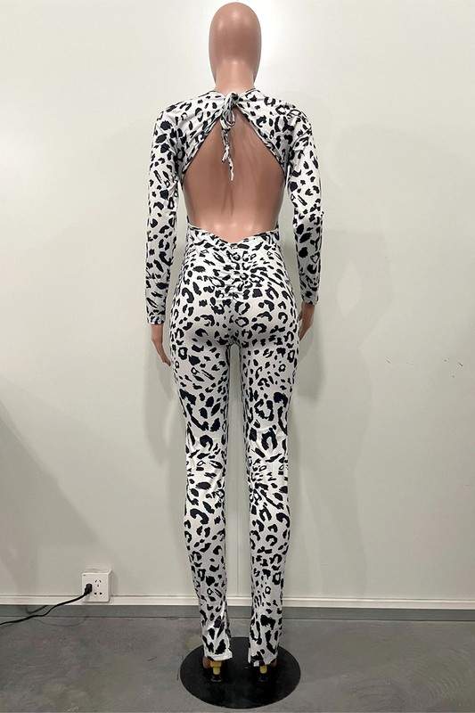 LEOPARD PRINT BACKLESS JUMPSUIT
