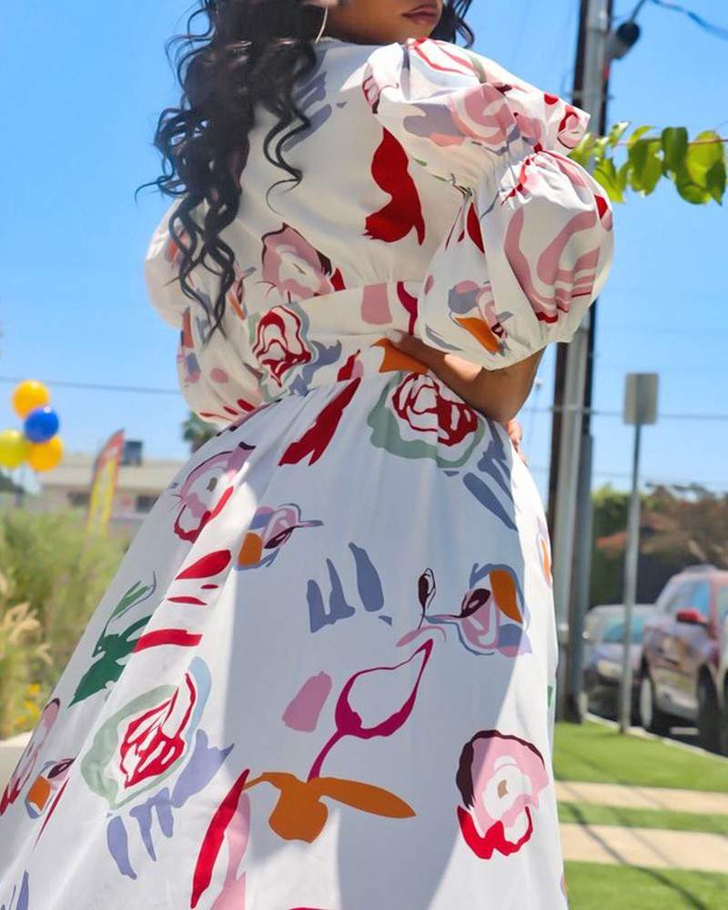 Midi Length Dress, Stylish Floral Maxi Dress