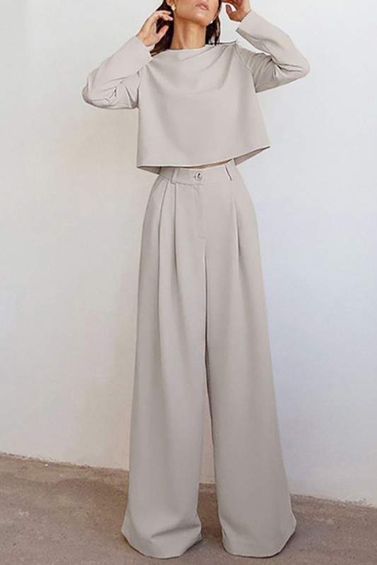 ELEGANT WIDE LEG PANT SET