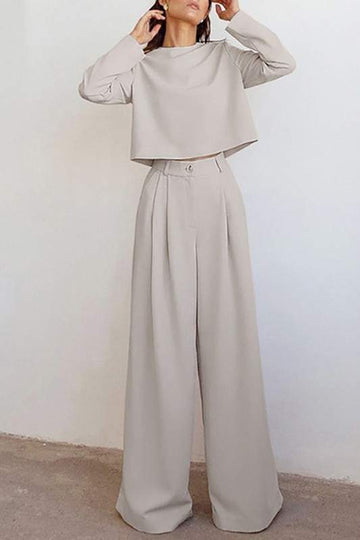ELEGANT WIDE LEG PANT SET