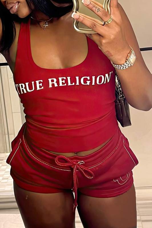 Ribbed Shorts Set: True Religion Outfit