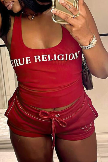 Ribbed Shorts Set: True Religion Outfit