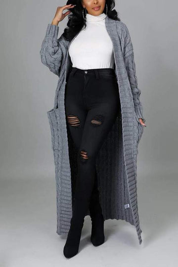 LONG SLEEVE CROCHET CARDIGAN