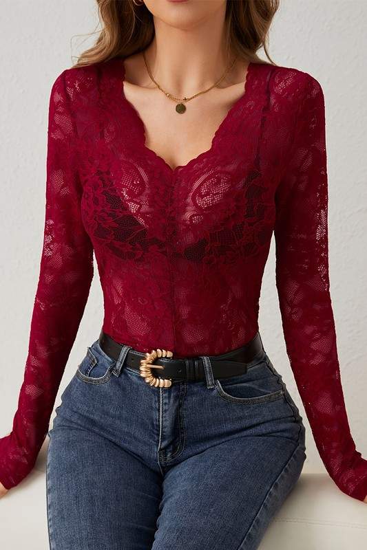 LACE LONG SLEEVE SHIRT