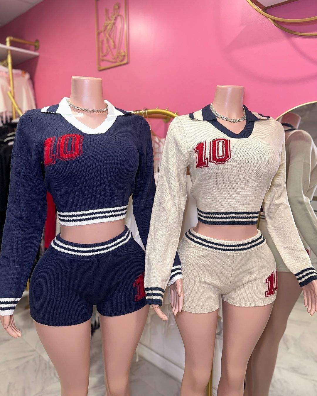 LAPEL GIRL CONTRAST COLOR STRETCH LONG SLEEVE JACKET SHORTS SUIT WOMEN