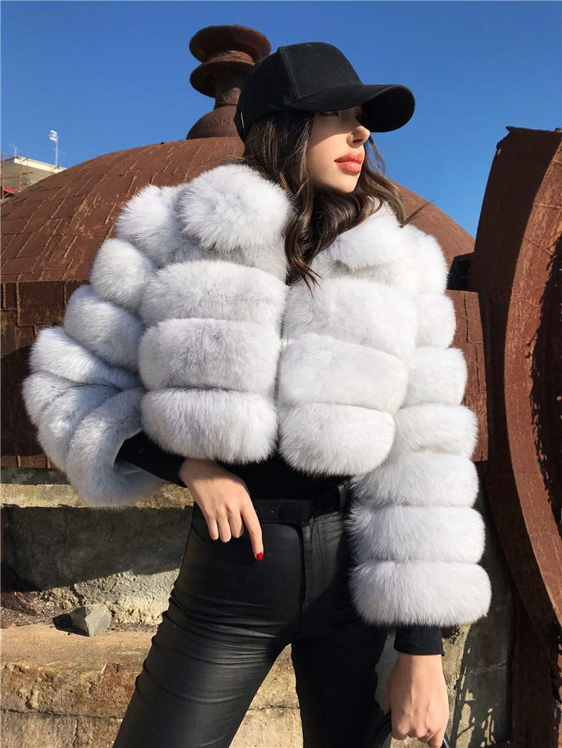 MANUFACTURERS FUR COAT IMITATIONFUR STITCHING SHORT LAPEL