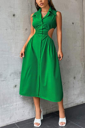 SLEEVELESS FIT AND FLARE DRESS