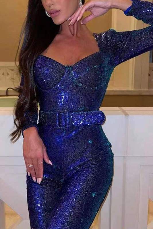 SEQUINS BOOTCUT JUMPSUITS