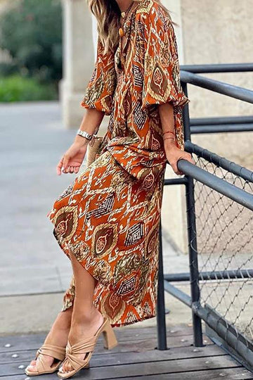 PRINT MIDI DRESS