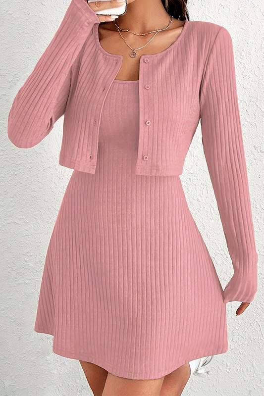 RIBBED KNIT TWIN SET