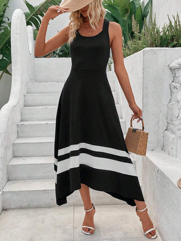 LUNE WOMEN S CROSSED BACKLESS SLEEVELESS DRESS