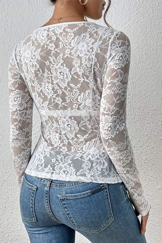 LACE LONG SLEEVE SHIRT