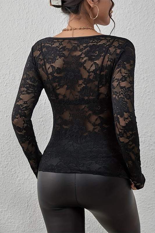 LACE LONG SLEEVE SHIRT