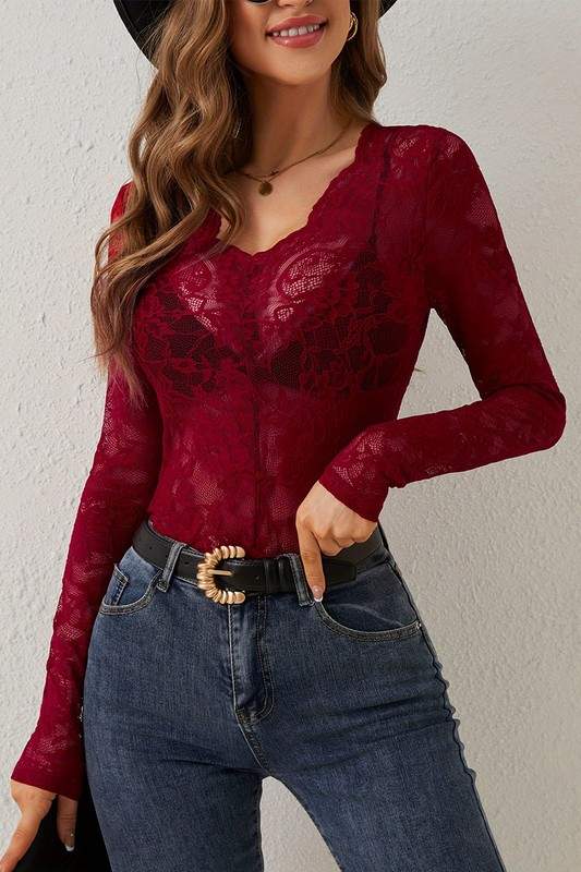 LACE LONG SLEEVE SHIRT