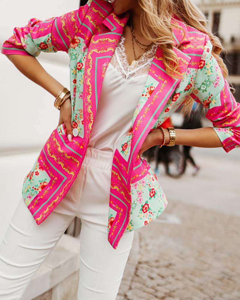 Floral Blazer, Chic Women’s Jacket