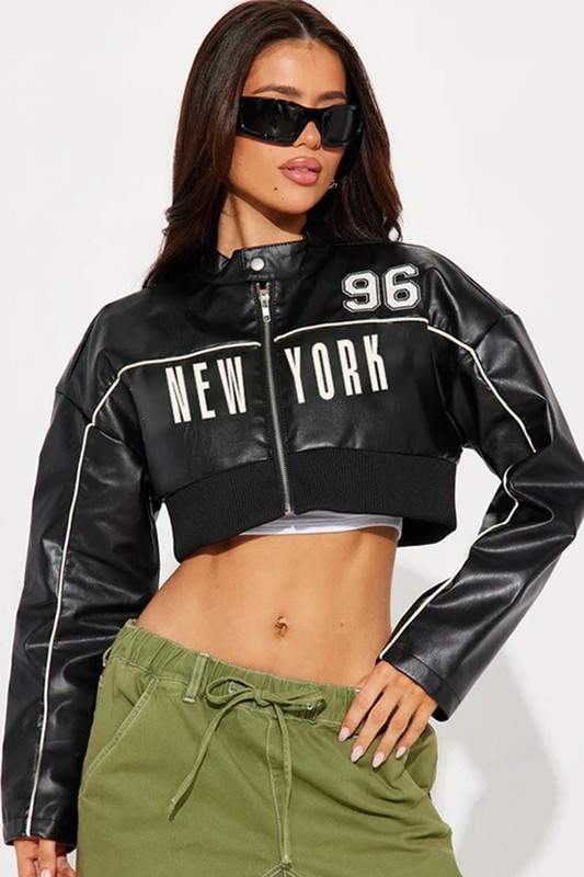 FAUX LEATHER BIKER JACKET