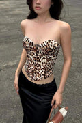 LEOPARD BUSTIER TOP