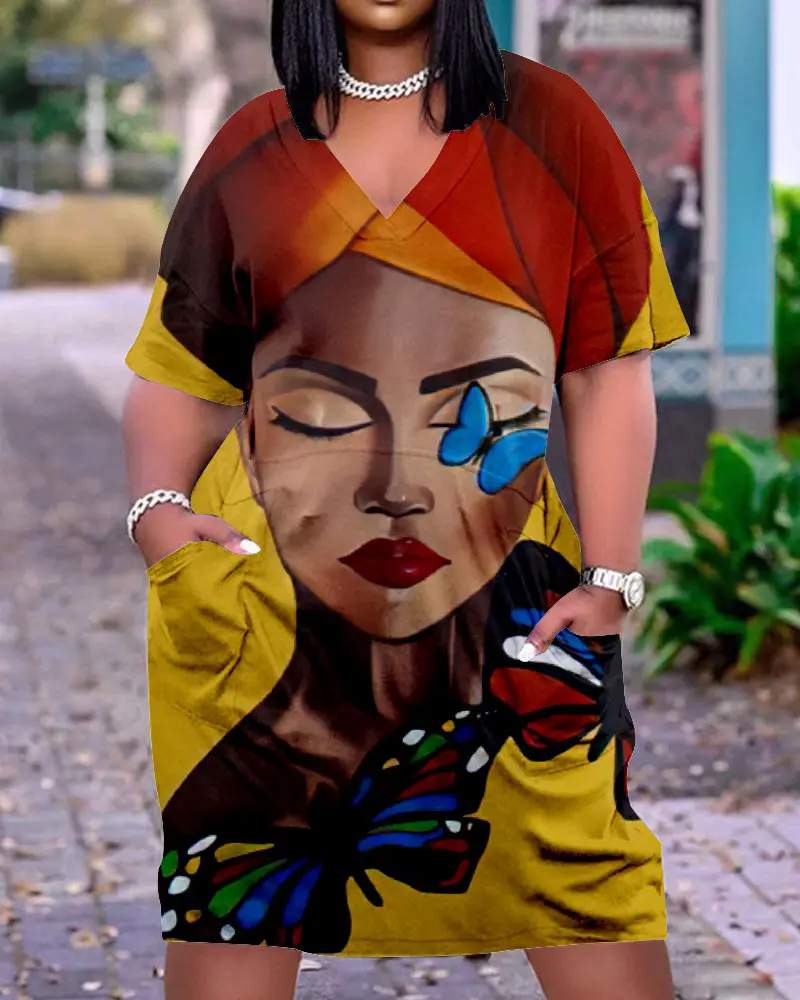 Comfortable Artistic Dress with Pockets