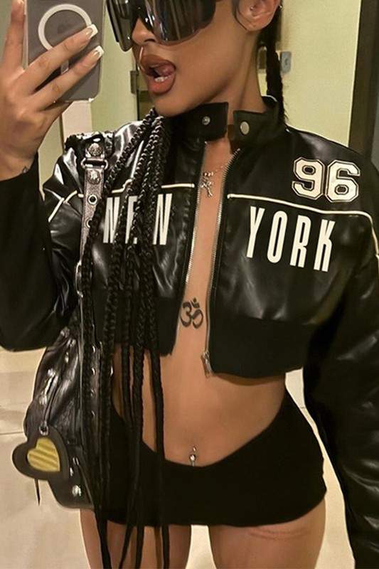 FAUX LEATHER BIKER JACKET